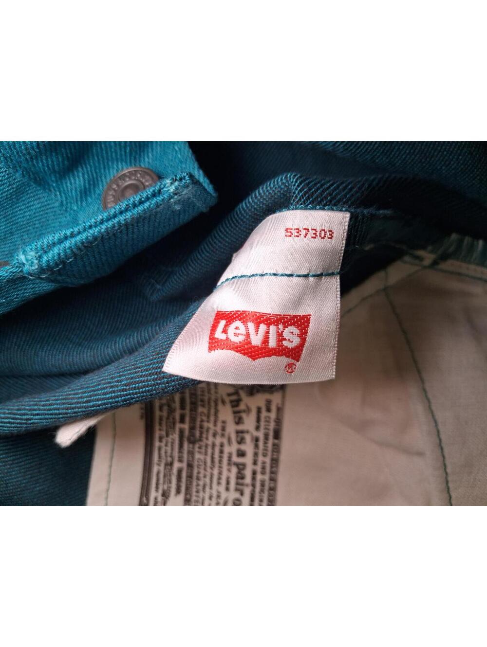 NEW Levis 501 Jeans 36x32 Teal Geen Cotton Straight Leg - Picture 4 of 11